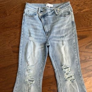 Asymmetrical Risen Jeans
